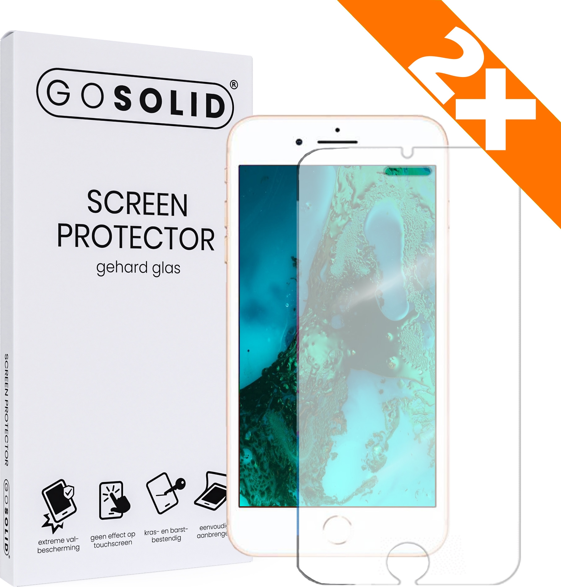 zwavel Kudde schuld ᐅ • GO SOLID! Apple iPhone 8 Plus screenprotector gehard glas - Duopack |  Eenvoudig bij ScreenProtectors.nl