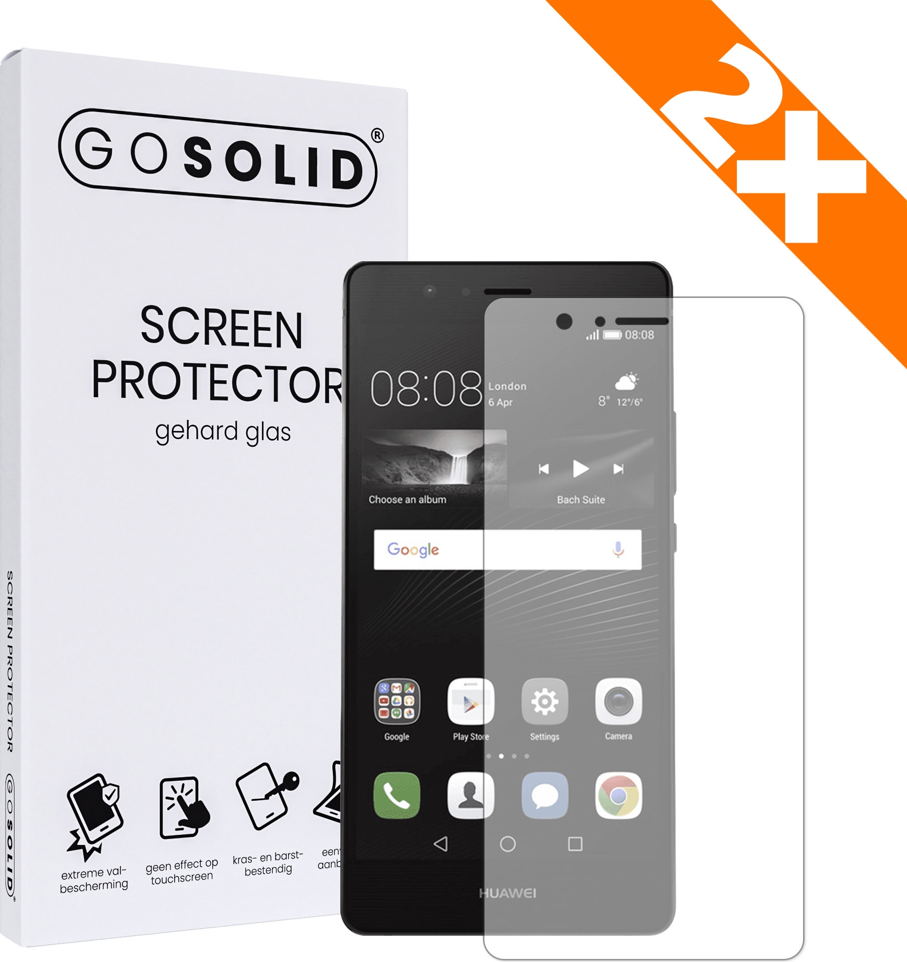 Nominaal Maladroit zwaar ᐅ • GO SOLID! Huawei P8 Lite screenprotector gehard glas - Duopack |  Eenvoudig bij ScreenProtectors.nl