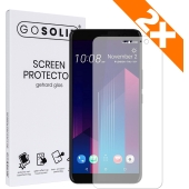 GO SOLID! HTC U11 Plus screenprotector gehard glas - Duopack