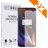 GO SOLID! Screenprotector voor Oneplus 6T gehard glas - Duopack